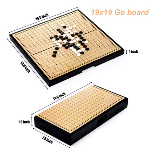 Piedras Magnéticas De Pvc Go Game Set Yarlung Con Tablero De