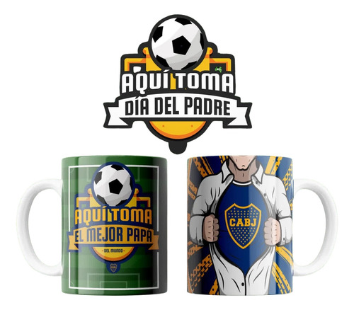 Taza Ceramica Futbol Dia Del Padre Boca River Todos Equipos 