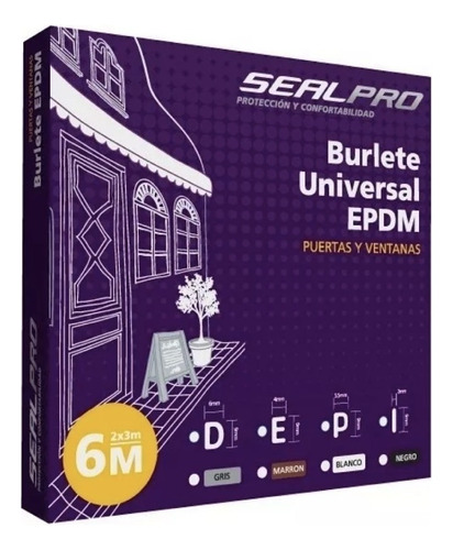 Burlete De Goma Para Puertas O Ventanas Tipo E Sealpro