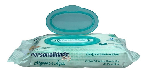 Lenços Umedecidos Personalidade Baby Algodão E Água C/ 50 Un