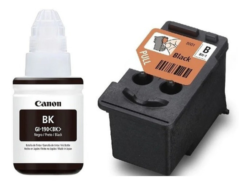 Kit Cabezal Bh-1 Negro + Tinta Gi-190 Negra Canon Original
