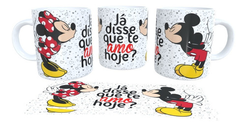 Almofadinha E Caneca Presente Surpresa Personalizada Desenho Do Tecido Mickey E Minnie