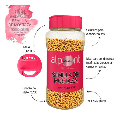 Alpont Semilla De Mostaza Entera 370 Gramos 2 Piezas