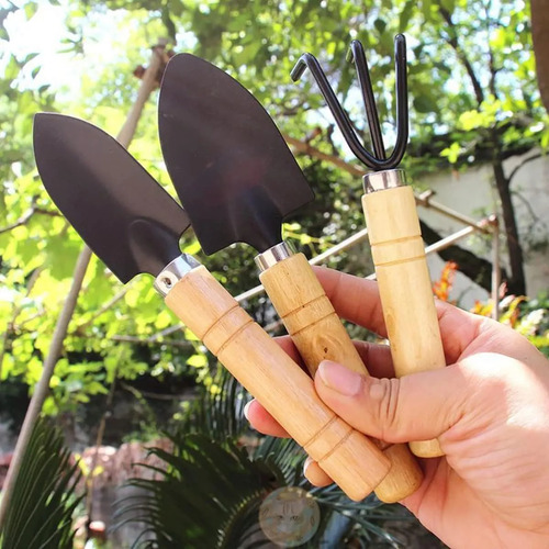 Pala De Jardín, 3 Piezas, Rastle, Cable, Madera
