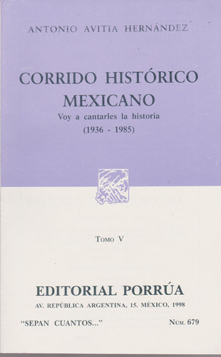 Corrido Historico Mexicano 5 (portada Puede Variar);se 81ayk