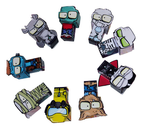5u Cajitas Golosineras/souvenir De Muñecos Zombie Chicos