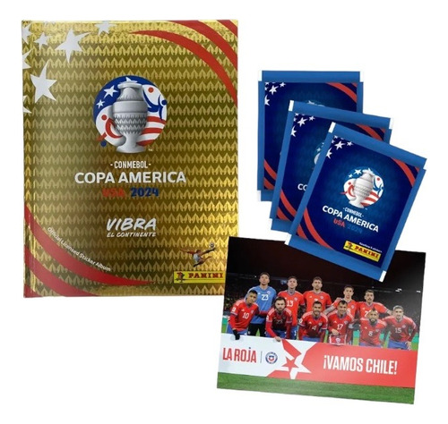 Album Tapa Dura Oro + 50 Sobres - Copa America 2024