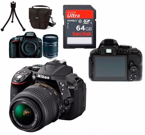 Câmera Nikon D5300 +18-55 + Bolsa + 64gb C/10 + Tripé Em Sp