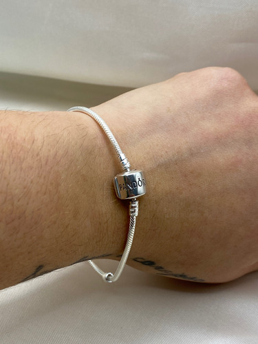 Pulseira Berloques Prata 925 Prateado C Brinde Com Garantia Prateado 19 Cm 19 Cm