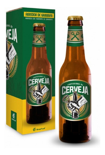 Abridor De Cerveja Formato Garrafa Profissional, Presente Cor Marrom-escuro