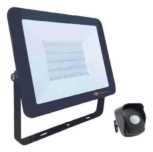 Kit Refletor Led 100w E Sensor De Presença Multi Externo Ip