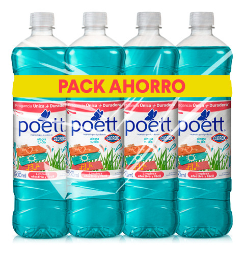 Pack 4un Limpiador Aromatiz.poett® Alegra Tu Día 900 Ml