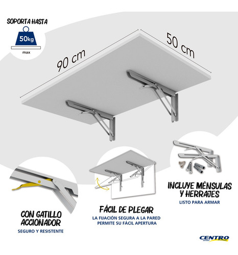 Escritorio Plegable Mesa Centro Estant 90x50 Cm Home Office