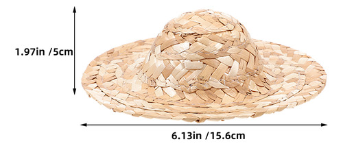 Sombreros De Paja En Miniatura De 6 Piezas: Minicapas Tejida