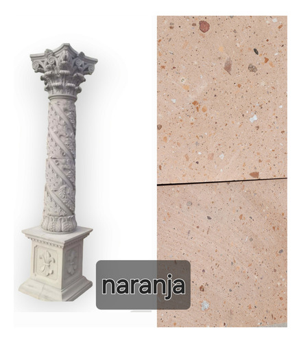 Columna Con Pedestal Decorada De Cantera 2.50x30