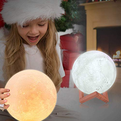 Lámpara De Luna Logrotate, Luz Nocturna Led 3d De 16 Colores