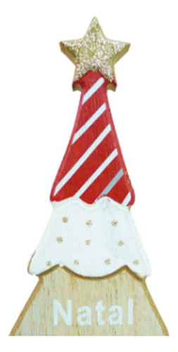 Enfeite Natalino 23x12cm Árvore De Natal Em Madeira