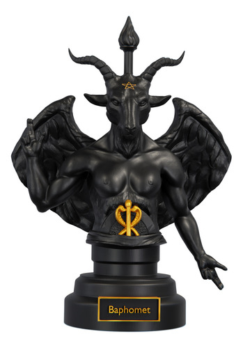 Estátua Busto Baphomet Bafomé Wicca Cor Cor Aurum Noctis