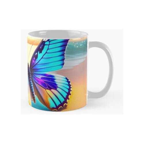 Taza Mariposa, Mariposas, Naturaleza, Playa, Océano, Maripos