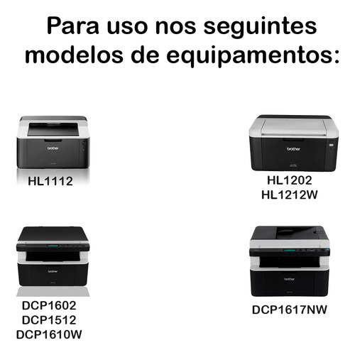 Kit 4x Toner Compativel Brother Tn1060 Tn1000 Hl1112 Hl1202