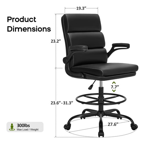 Silla De Dibujo Alta Ergonómica Con Reposabrazos Y Respaldo