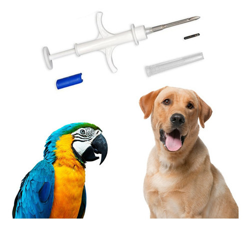 Microchip (nanochip) Animal de 1,25 x 7 mm, kit con 1 unidad de color blanco, 2,12 x 12 mm