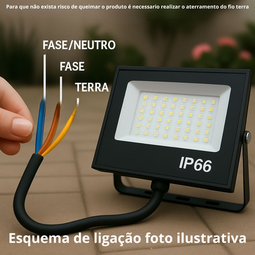 Kit 5 Refletor Led 1200w Bivolt Prova D'água 6500k