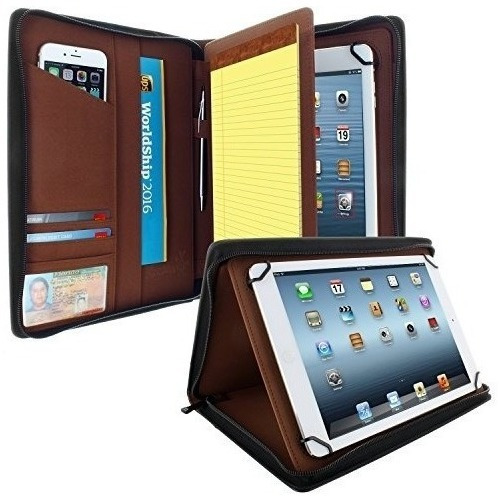 Khomo Universal Tablet Padfolio Zippered Case For 8.5
