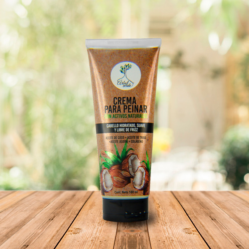 Crema Peinar Árbol Verde Coco Menta Romero Biotina 180 Ml