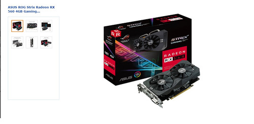 Tarjeta De Video Asus Rx560 4gb Gaming Radeon