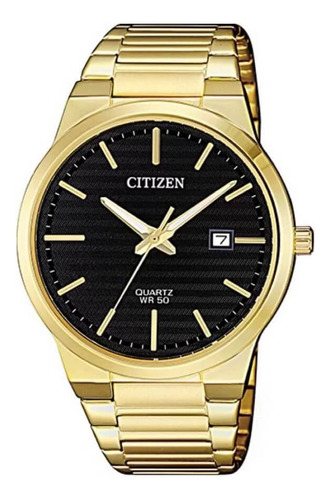 Relógio Citizen Masculino Quartz Slim Dourado Preto Tz20831u