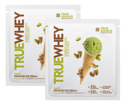 2x Sachê True Whey Pistache Ice Cream True Source 32g