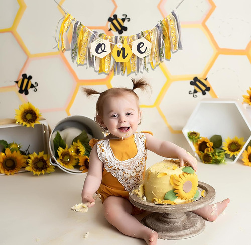 Cartel Para Silla Alta Con Temática De Abeja Para El R Cumpl