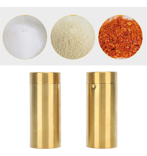 Botella De Condimento Dorado De Sal Y Pimienta De 2 Piezas P