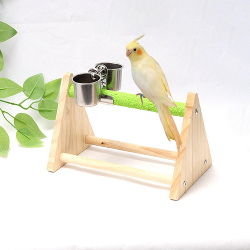 Puesto De Juegos Para Loros Con Comedero, Taza De Plato,
