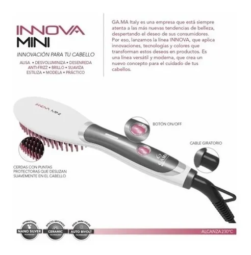 Alisador Gama Nano Ceramic Cepillo Innova Digital Antifrizz No