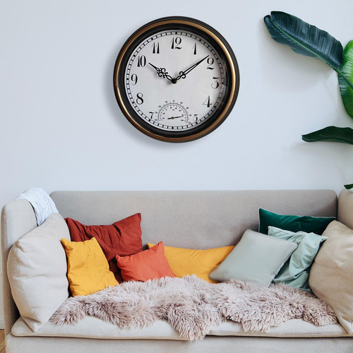 Reloj De Pared De 12 Pulgadas Con Reloj Redondo Estilo Retro