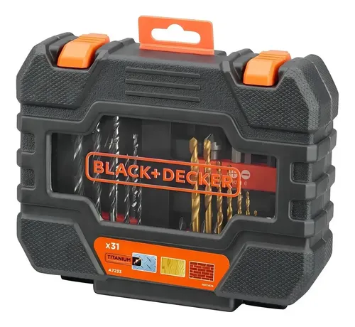 Jogo De Bits E Brocas Black Decker A7233-xj, 31 Peças