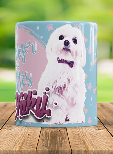 Taza Maltes Con El Nombre De Tu Mascota