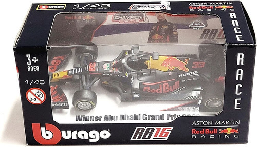 Miniatura 1:43 F1 Red Bull Rb16 Max Verstappen 2020 Burago