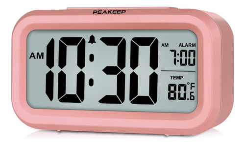 Peakeep Reloj Despertador Digital Con Luz Nocturna Con Tempe