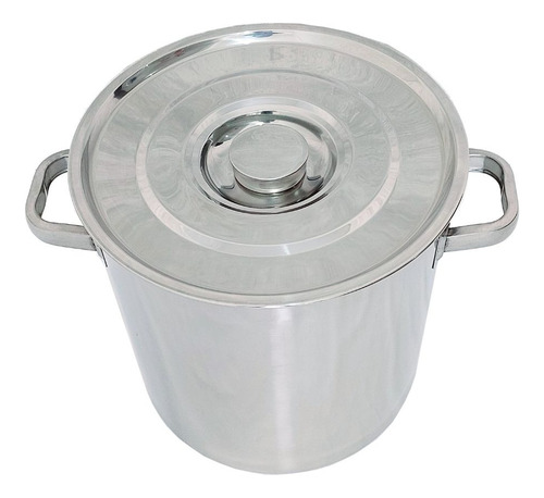 Panela De Inox 20 Litros 30x30cm Caldeirão Panelão Hotel Alto Grande Industrial P/ Fazer Cerveja Artesanal / Chope / Quentão / Suco / Água De Coco / Queijo / Leite / Cera / Derreter Vela / Cosméticos