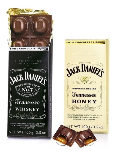 Imagen 1 de 3 de Barra Chocolate Jack Daniels + Honey 100 Gr C/u