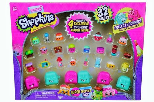 Shopkins Temporada 5 Super Paquete Shopper Incluye 4 Shopkin