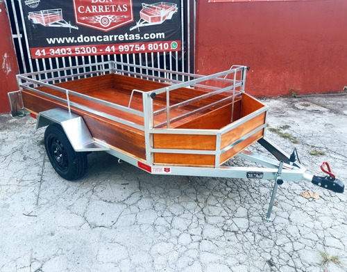 Imagem 3 de 5 de Carretinha 1,40x2,20m Com Cesta Galvanizada