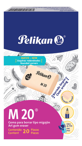 Goma De Borrar Pelikan M20 Pan Migajón Caja Con 20 Piezas