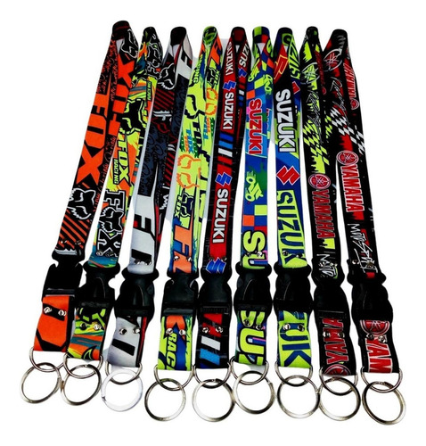 Llaveros Motocicleta De Cuello Diseños Pack 10 Unidades