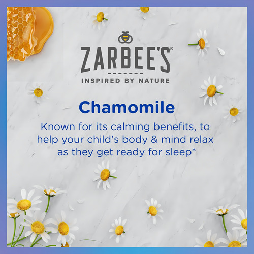 Hora de dormir de Zarbee para o sono das crianças com camomila, 30 gomas, sabor de framboesa e limão
