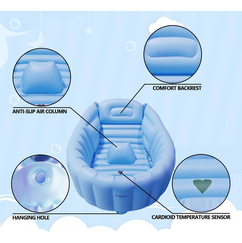 Infant Inflatable Tub, Portable Toddler Tub, Non-slip Neonat