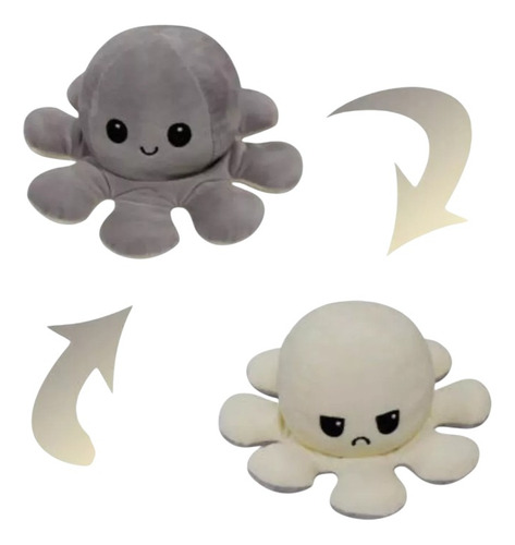 Peluche Mediano Pulpo Reversible Buenos Regalos Azúl Con Rosa